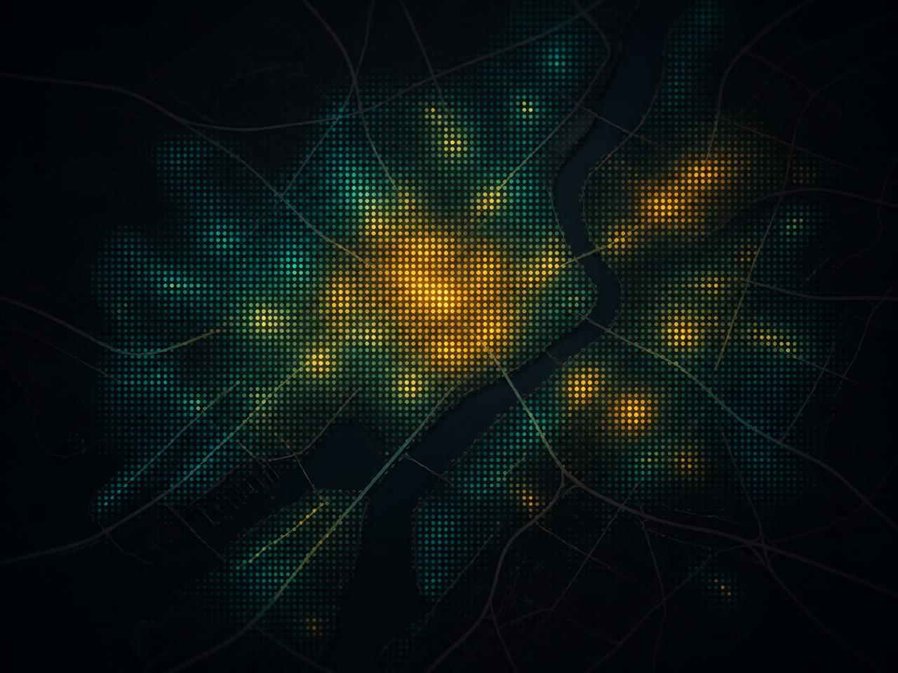 Geo-grid local ranking heat map visualization